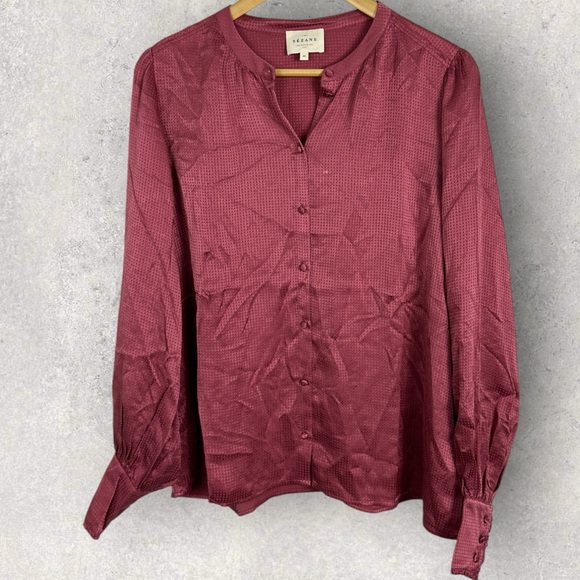 Sezane 100% Silk Lea Shirt Blush Pink Size 40 French US 8 Blouse Button Down Top - Picture 9 of 16